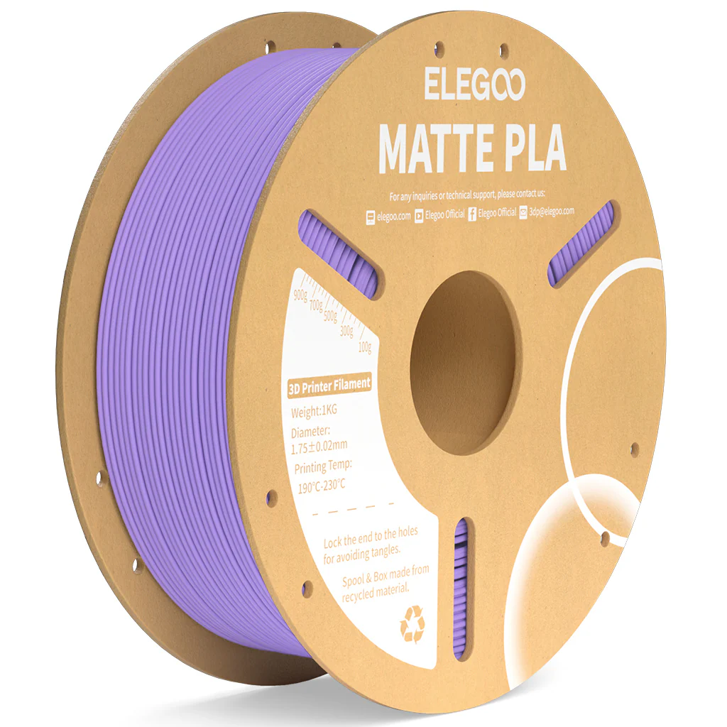 Elegoo PLA Matte - Lavender Purple - 3D Filament 1.75mm, 1kg