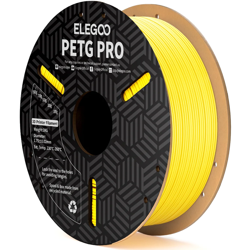 Elegoo PETG Pro - Yellow - 3D Filament 1.75mm, 1kg