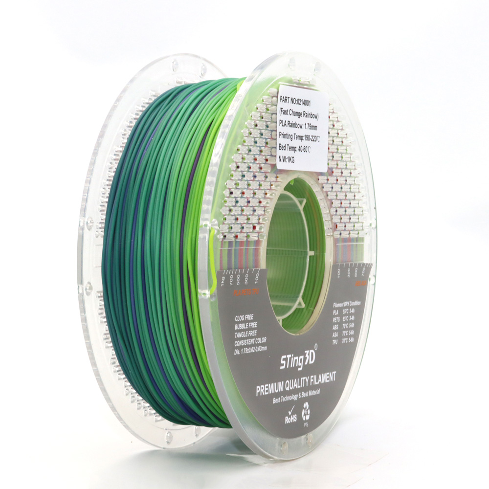 Sting3D PLA Fast Change Rainbow - 3D Filament 1.75mm, 1kg