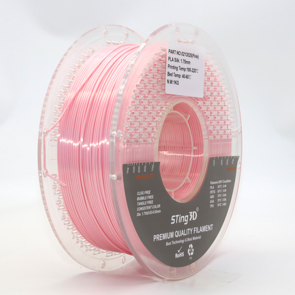 Sting3D PLA Silk - Pink - 3D Filament 1.75mm, 1kg