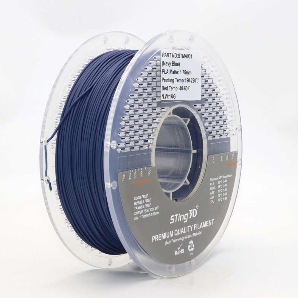 Sting3D PLA Matte - Navy Blue - 3D Filament 1.75mm, 1kg