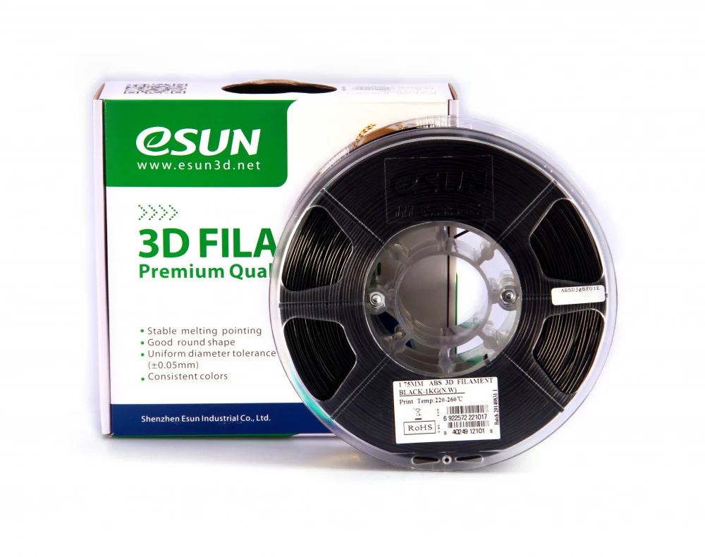 eSUN ABS (Black) -3D Filament 1.75mm, 1kg