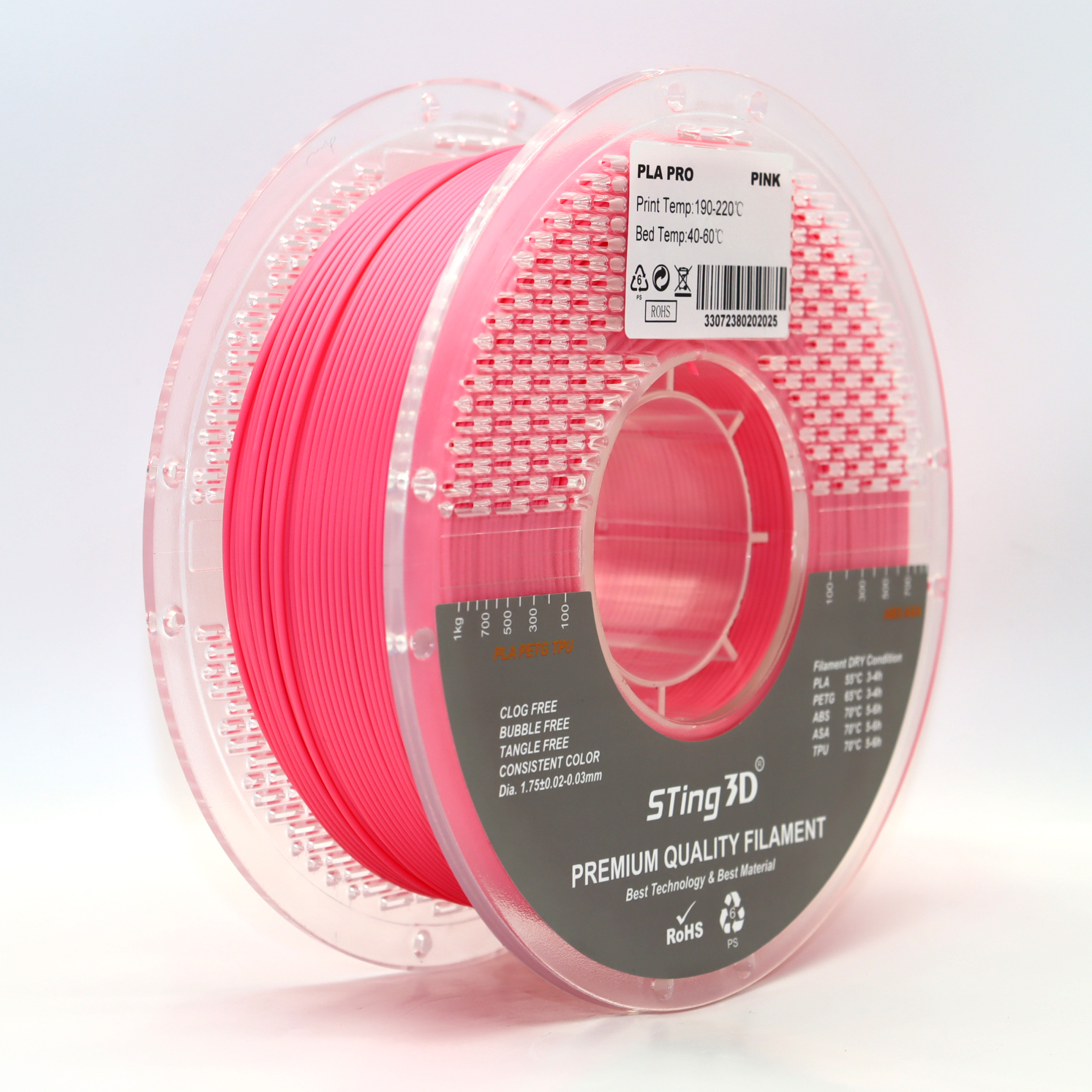 Sting3D PLA Pro - Pink - 3D Filament 1.75mm, 1kg