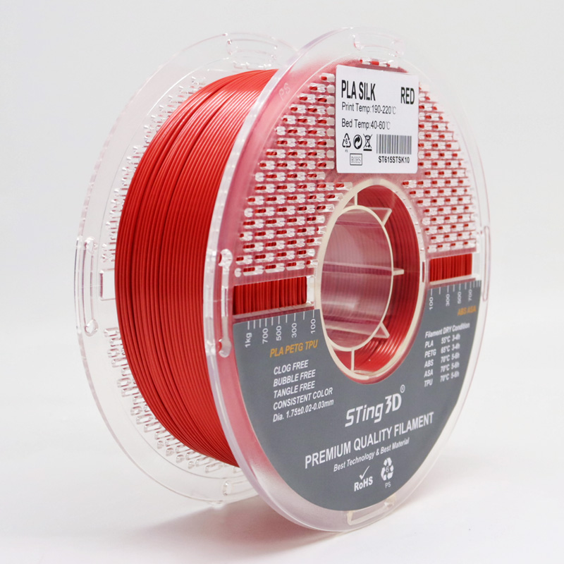 Sting3D PLA Silk - أحمر لامع
