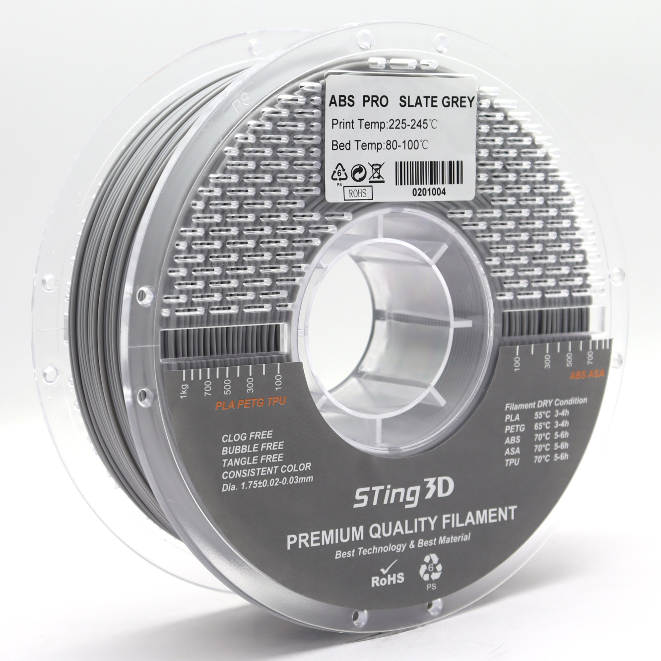 Sting3D ABS Pro - Slate Grey - 3D Filament 1.75mm, 1kg